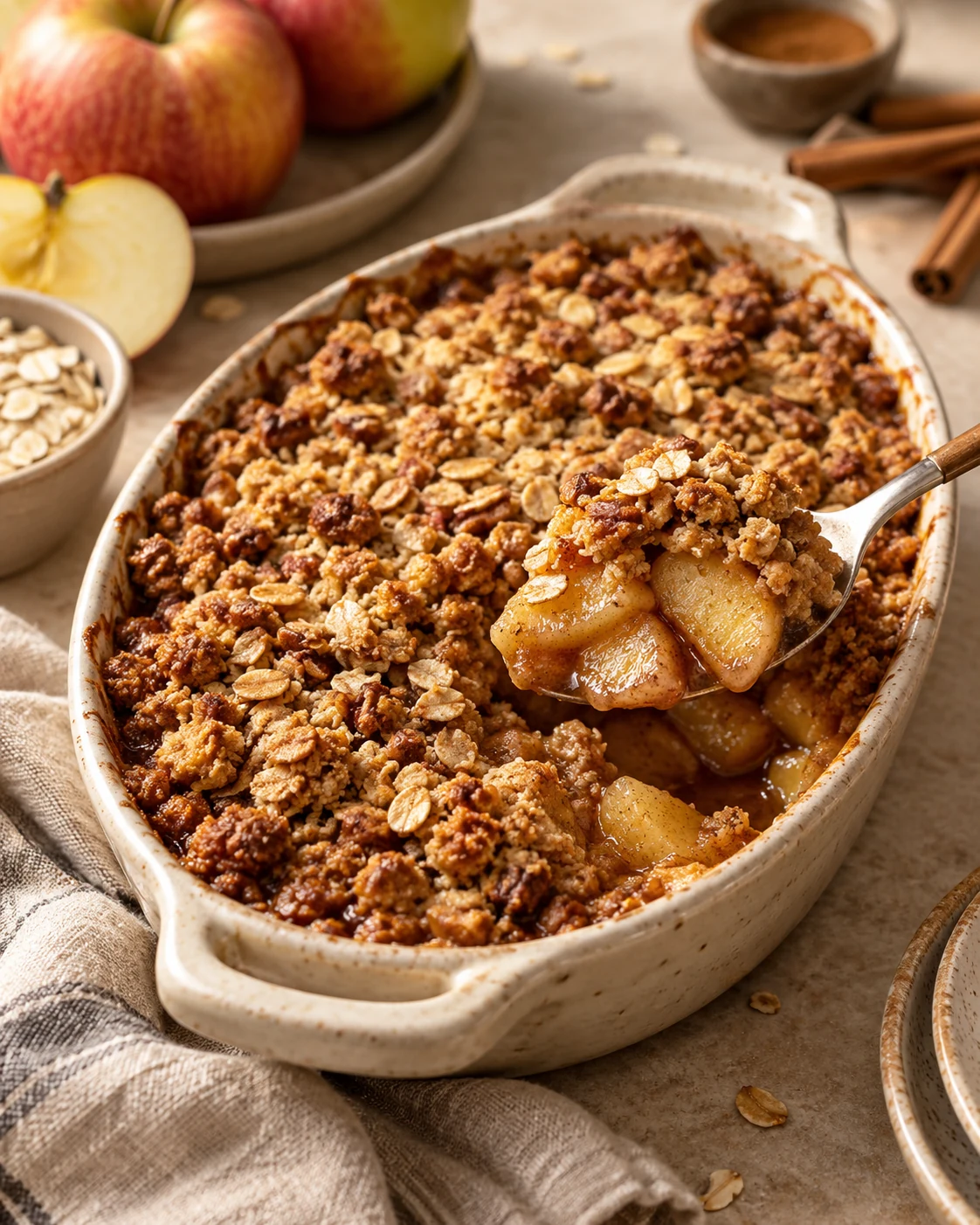 Crumble vegano de manzana