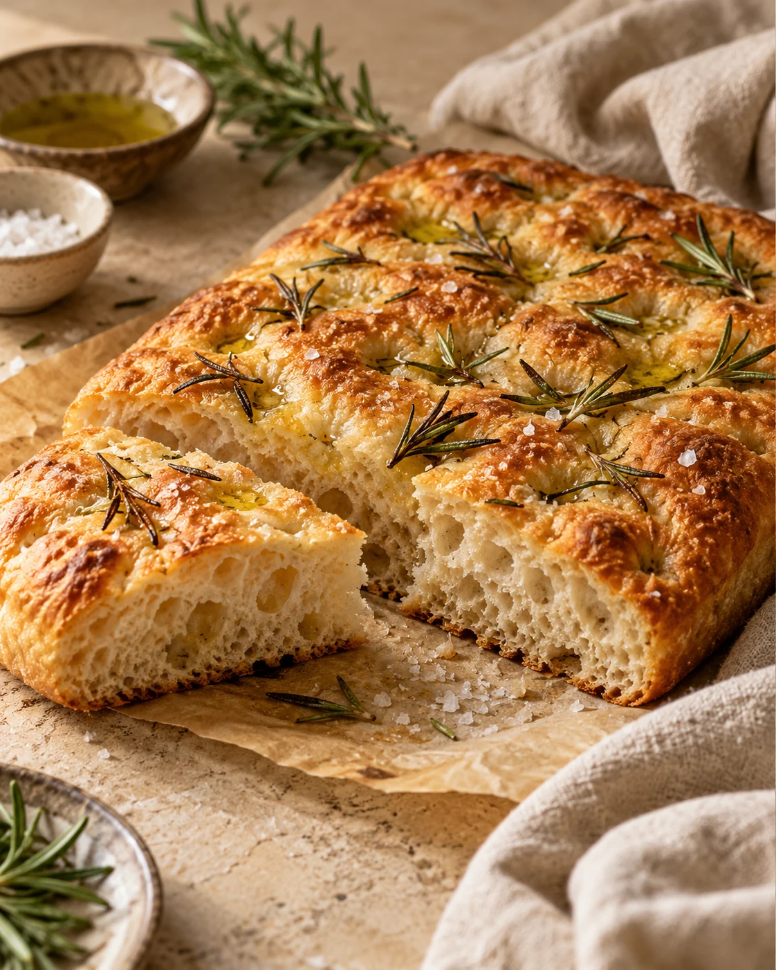 Focaccia vegana de romero