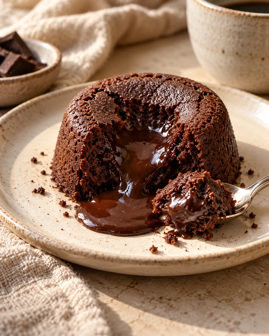 Fondant vegano de chocolate