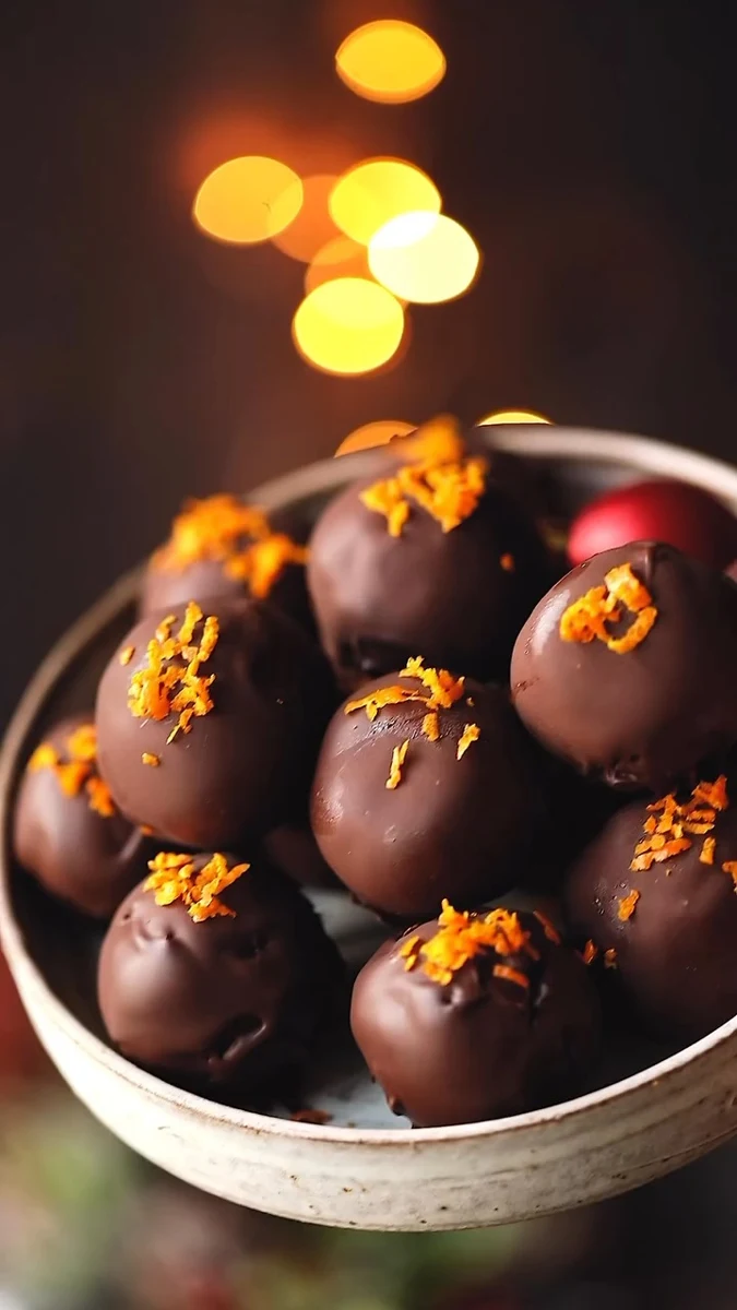 Trufas de chocolate y naranja