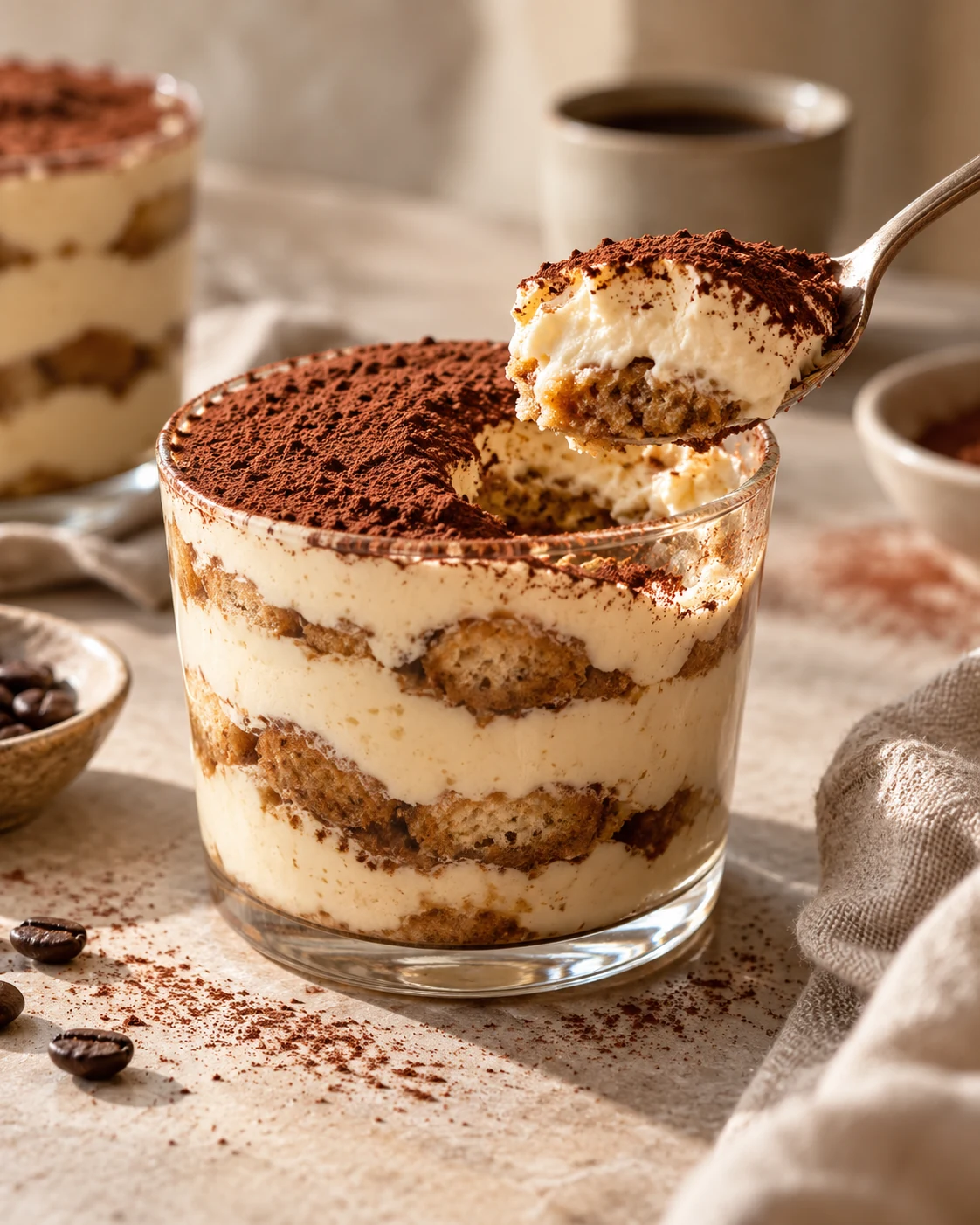 Tiramisú vegano en vasitos